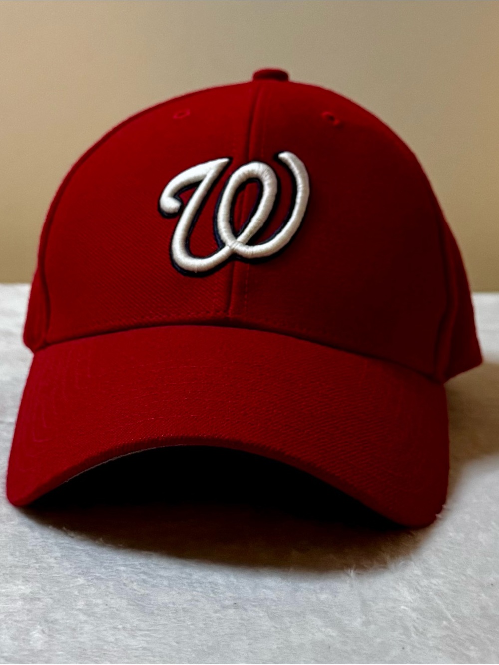 Washington Nationals Red Baseball Cap with White Script Logo (One size)